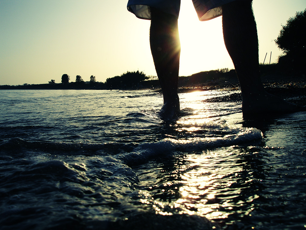 foot at beach