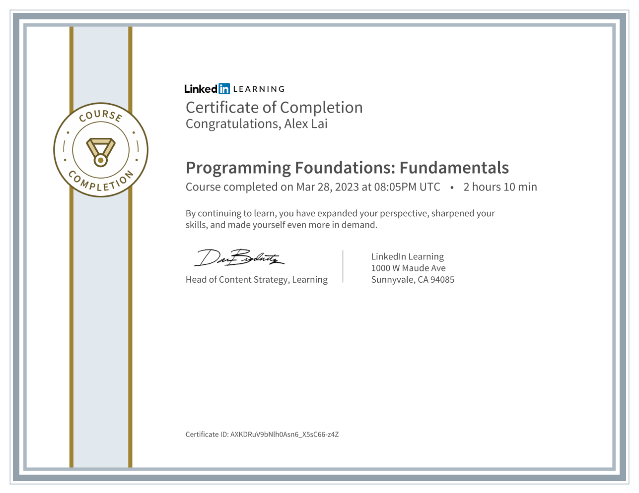 Certificate 1